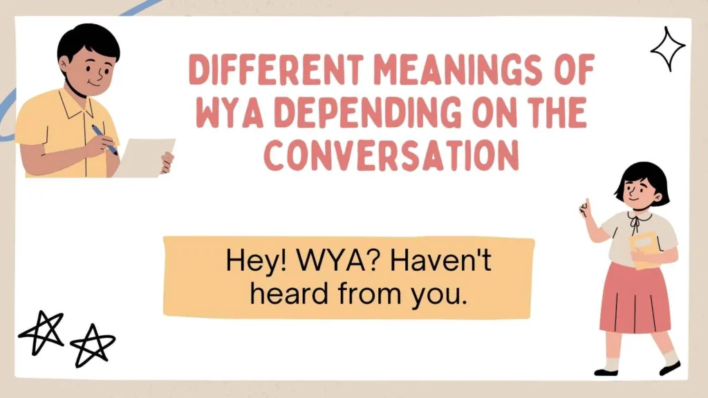 Different Meanings of WYA Depending on the Conversation